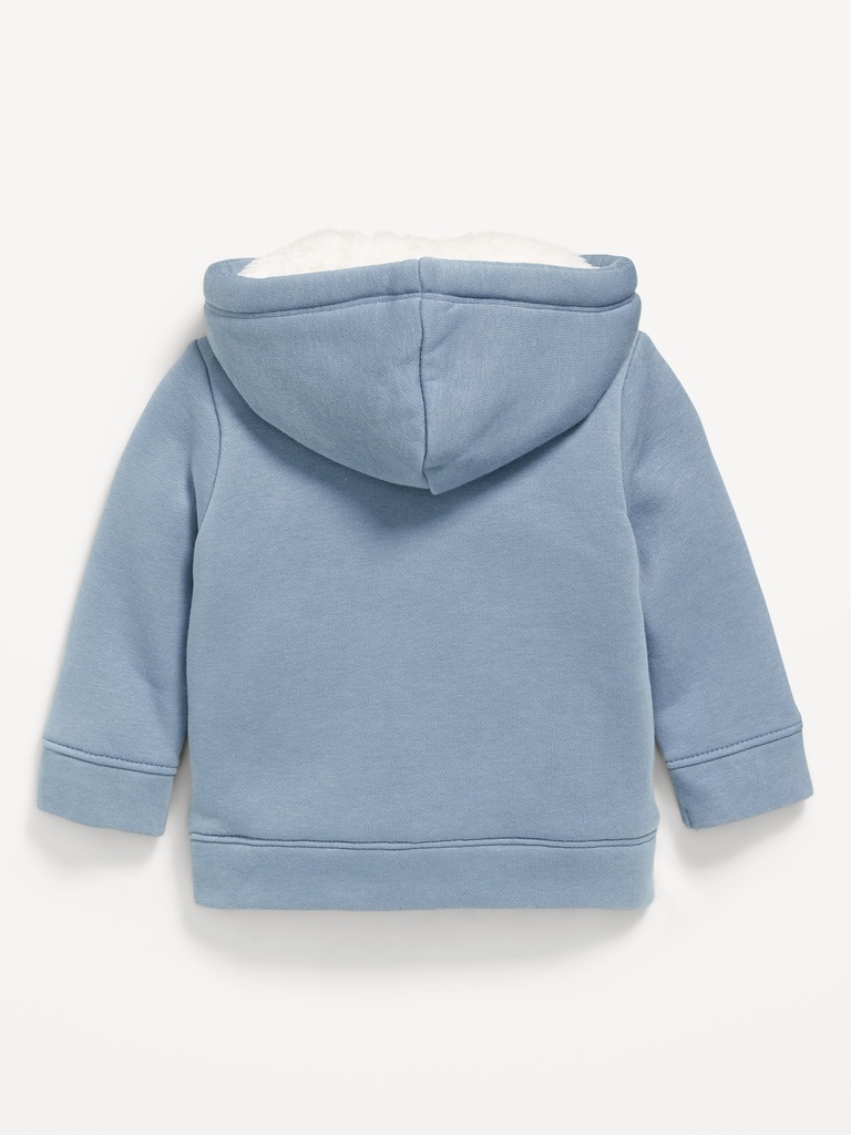 Logo-Graphic Sherpa-Lined Zip Hoodie for Baby