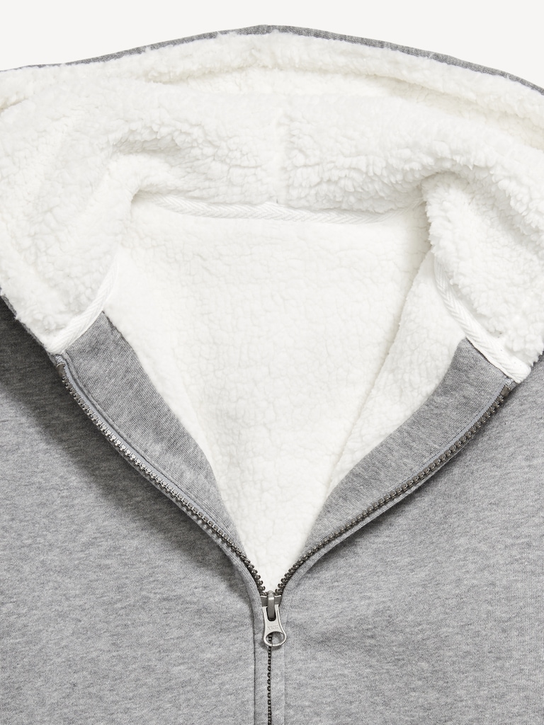 Logo-Graphic Sherpa-Lined Zip Hoodie for Boys
