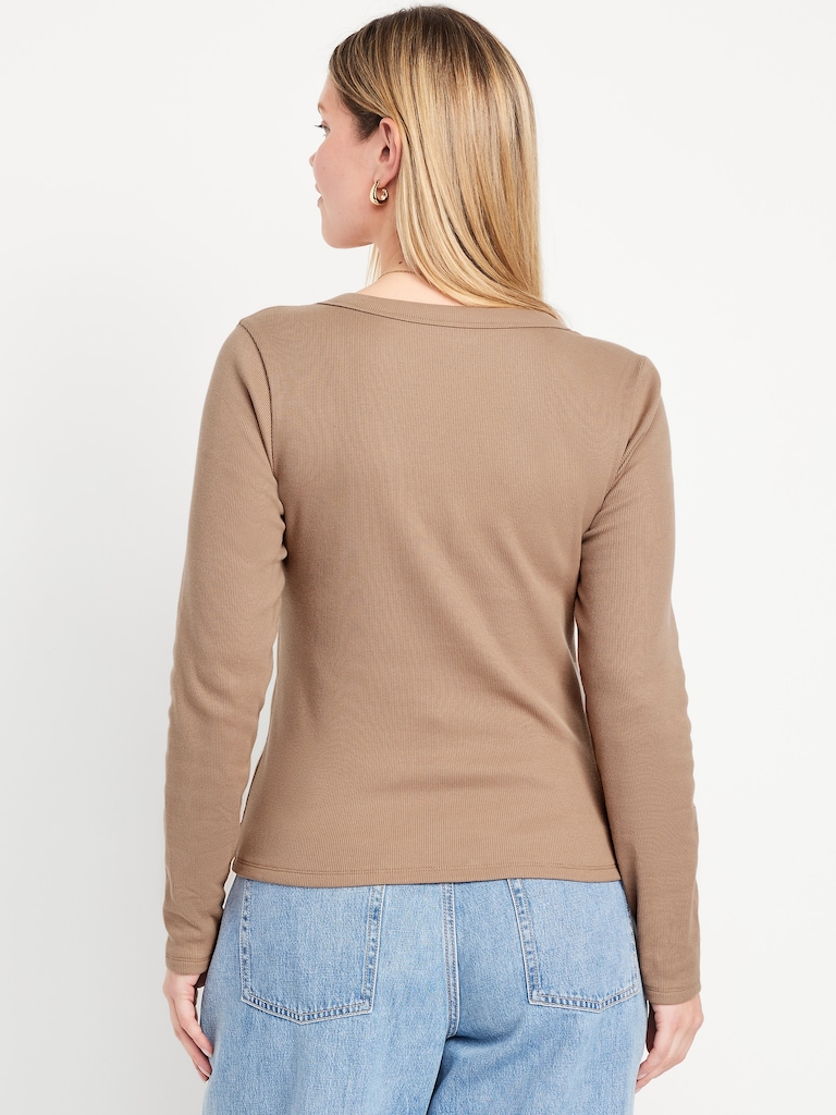 Cozy Snug Long-Sleeve V-Neck T-Shirt