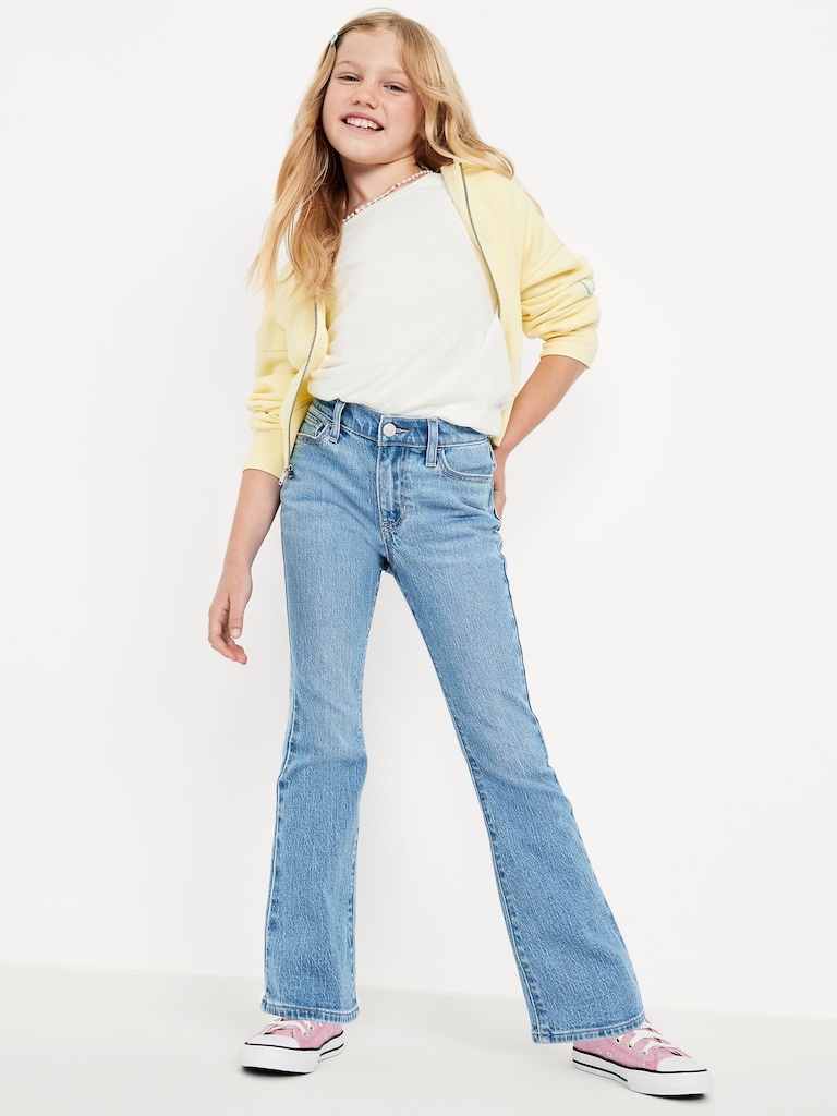Wow High-Waisted Flare Jeans for Girls