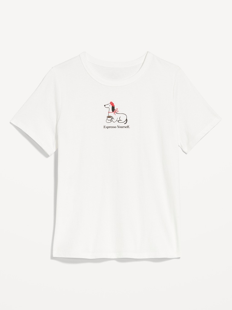 T-shirt passe-partout ras du cou à imprimé