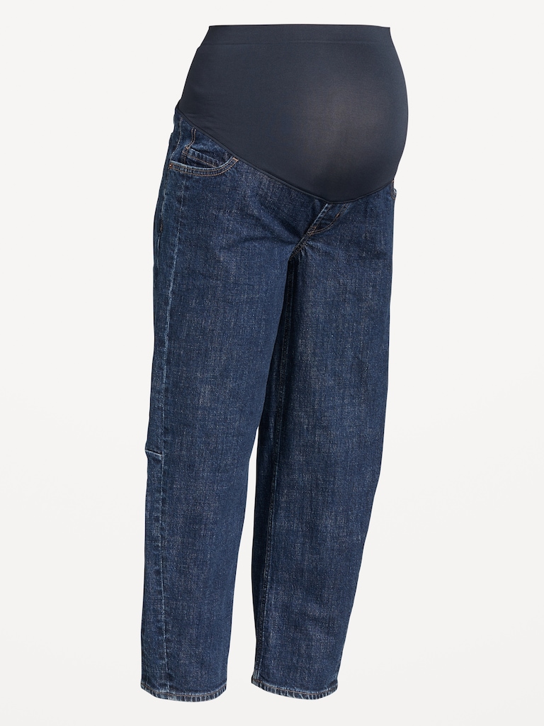 Maternity Full-Panel Barrel Ankle Jeans