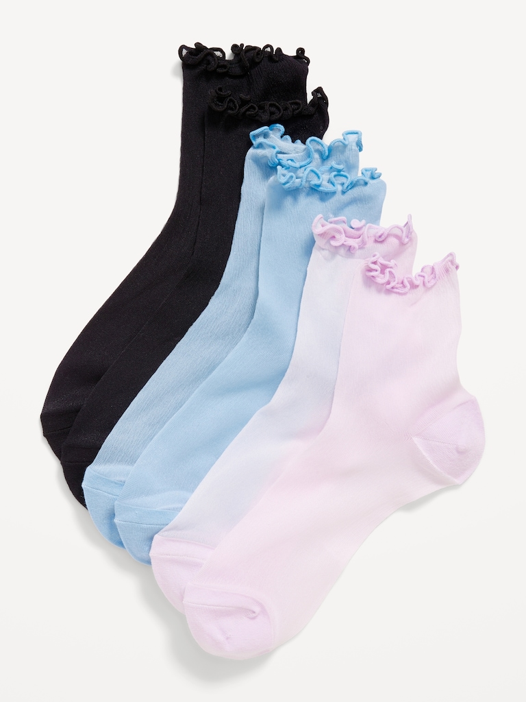 Sheer Crew Sock 3-Pack for Women