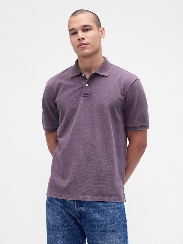 Relaxed Pique Polo Shirt