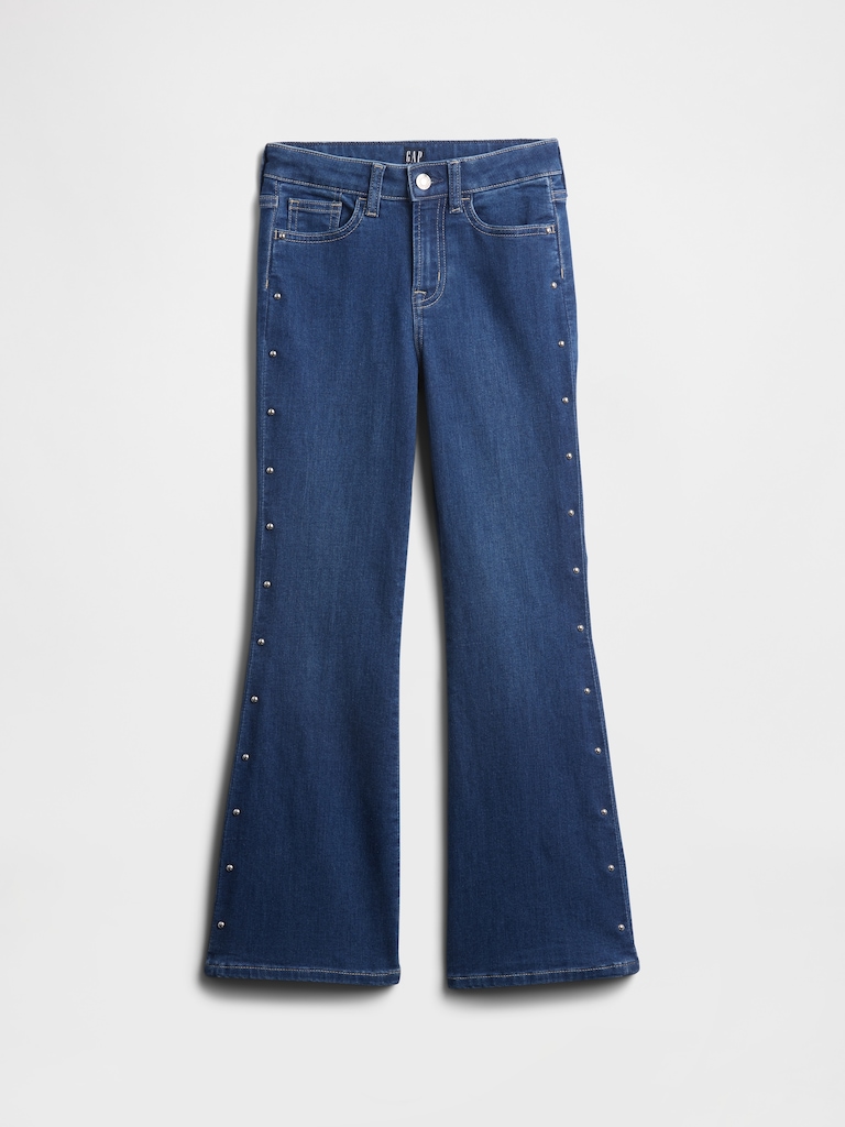Kids High Rise Studded '70s Flare Jeans