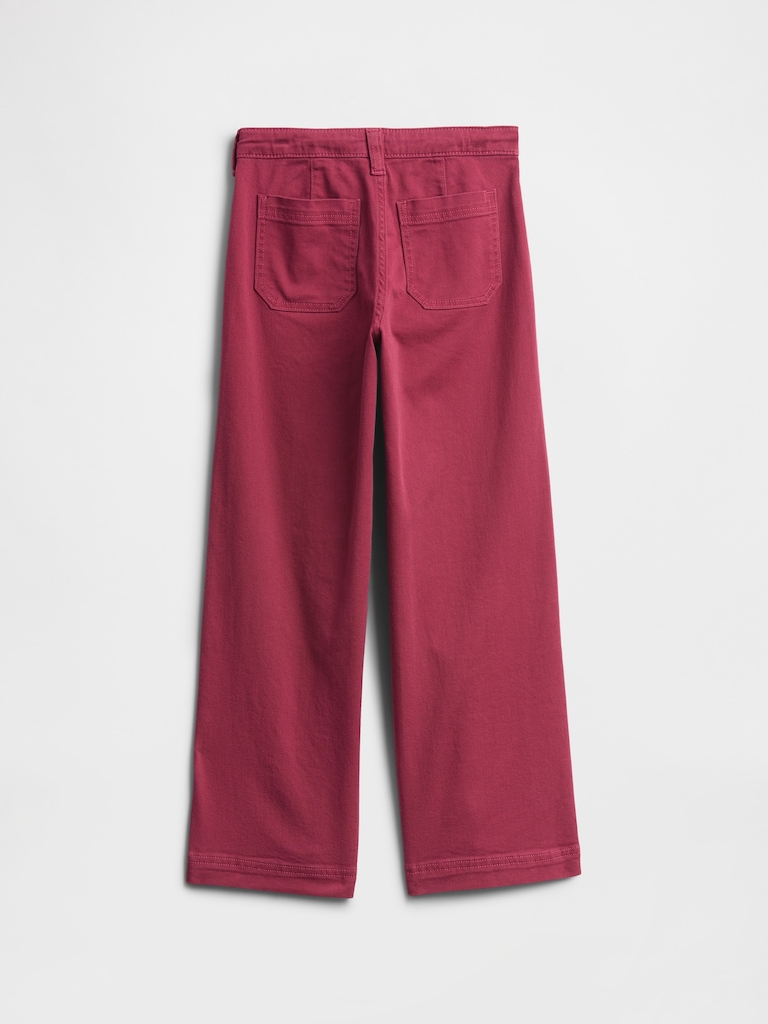 Kids High Rise Utility Wide-Leg Jeans