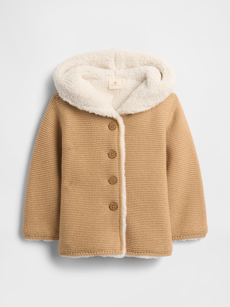 Baby Sherpa-Lined Hooded Sweater