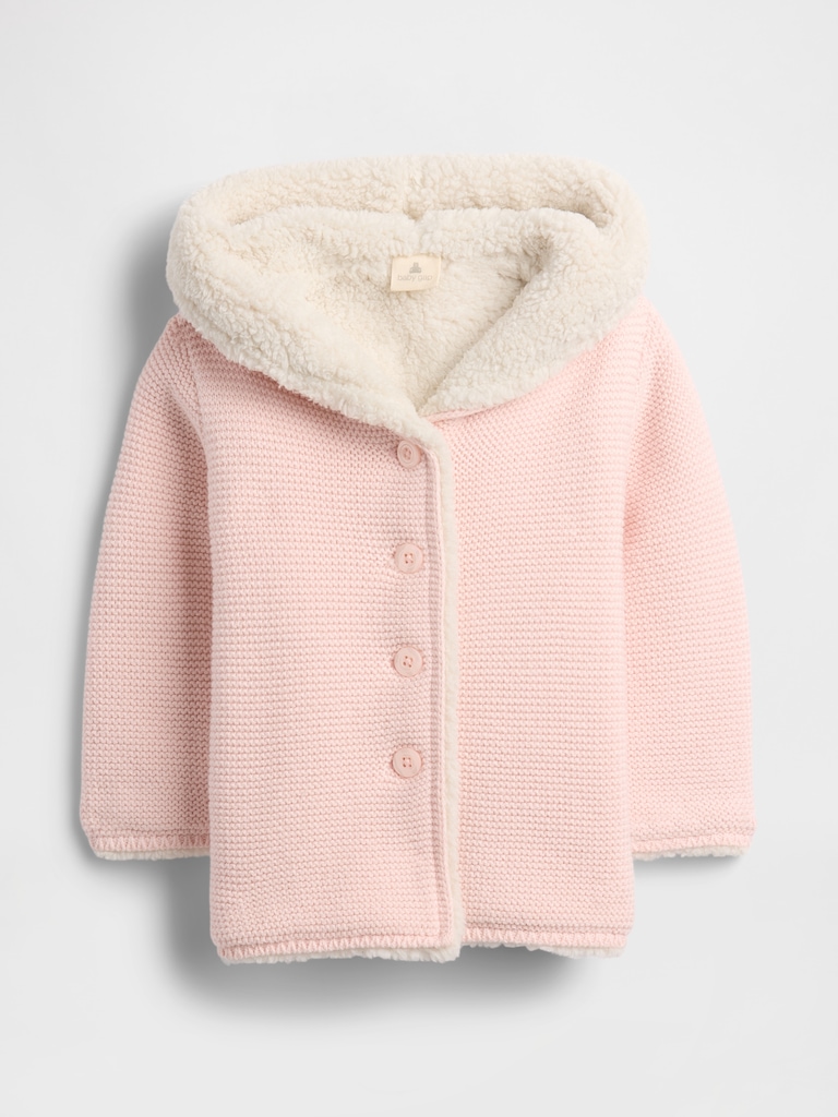 Baby Sherpa-Lined Hooded Sweater