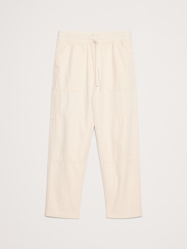 Herringbone Cotton Pull-On Utility Pant