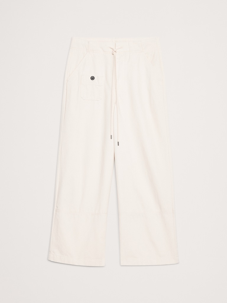High-Rise Wide-Leg Pull-On Drawstring Pant