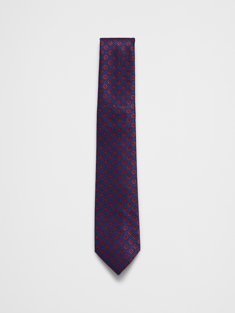 Red Daisy Floral Tie