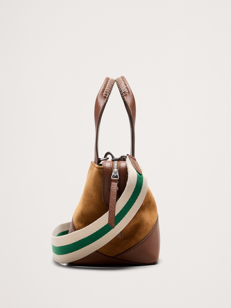 Leather & Suede Mini Zip Tote
