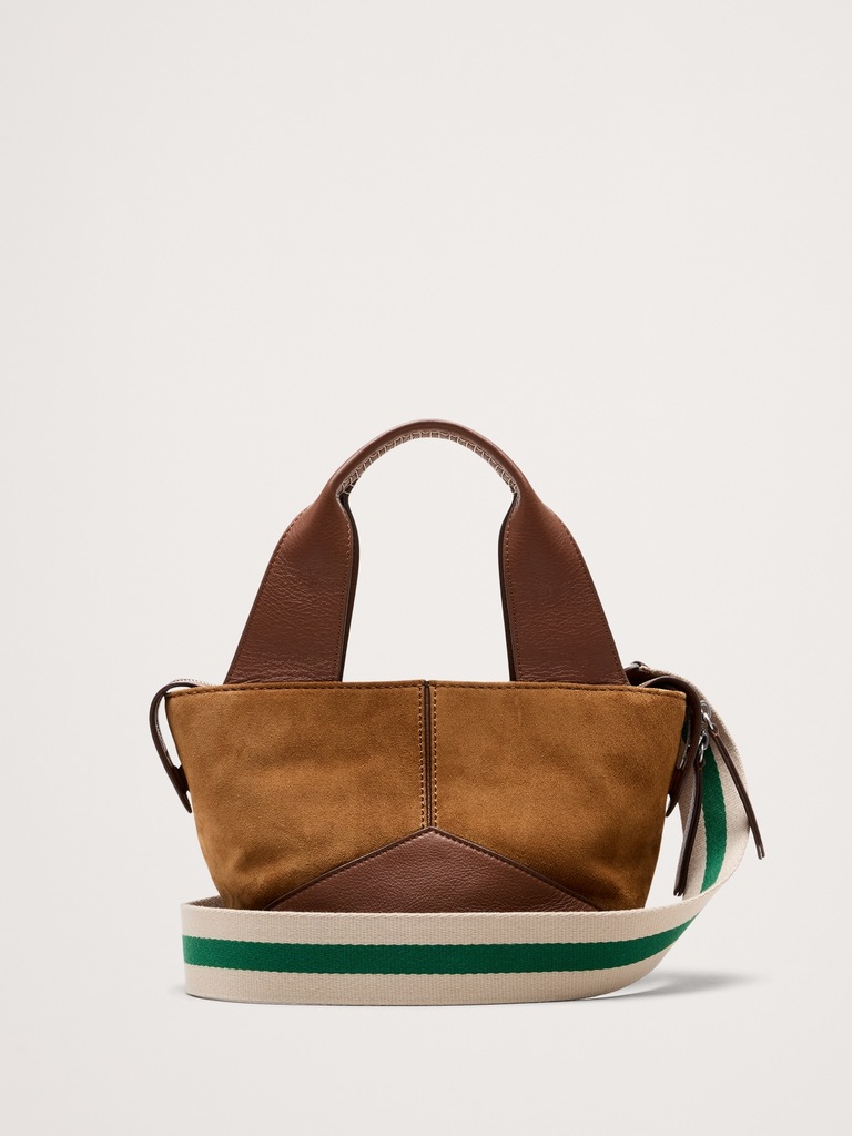 Leather & Suede Mini Zip Tote