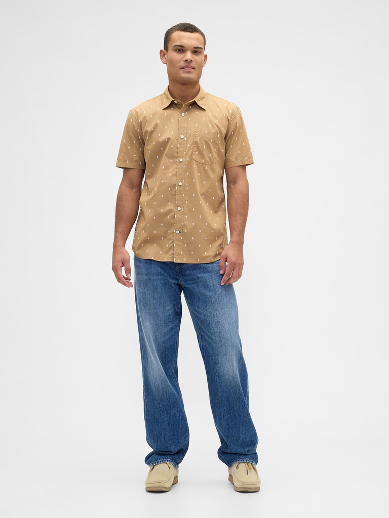 Stretch Poplin Shirt in Standard Fit