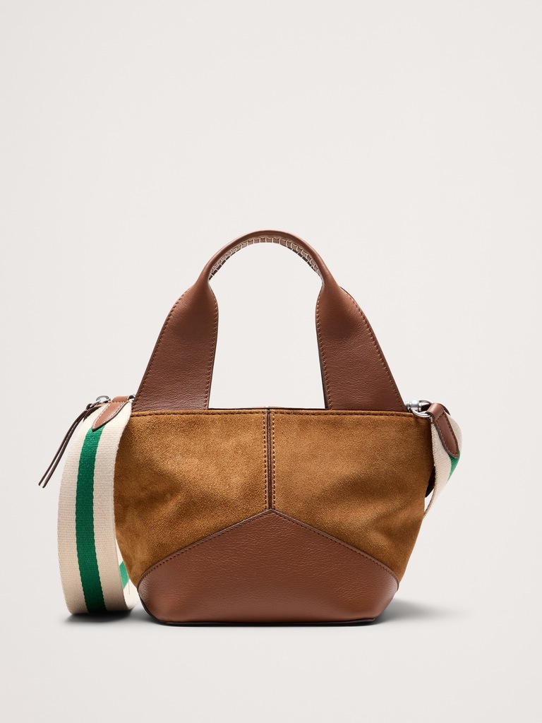 Leather & Suede Mini Zip Tote