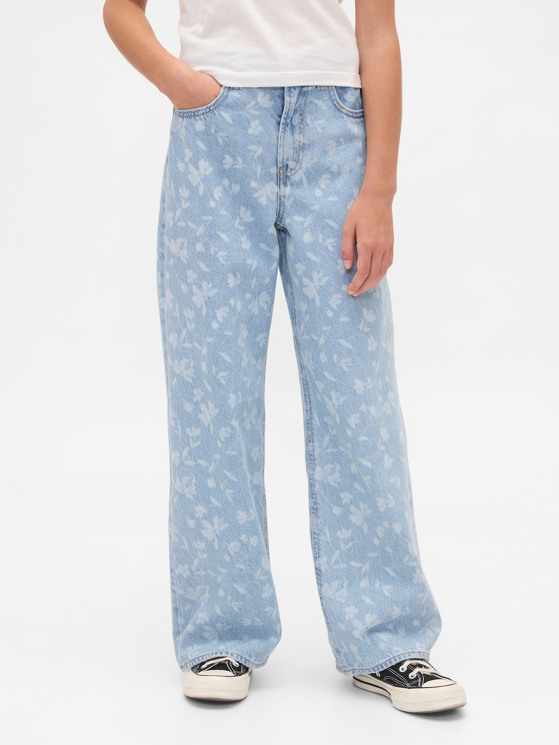 Kids Low Rise Stride Wide-Leg Jeans