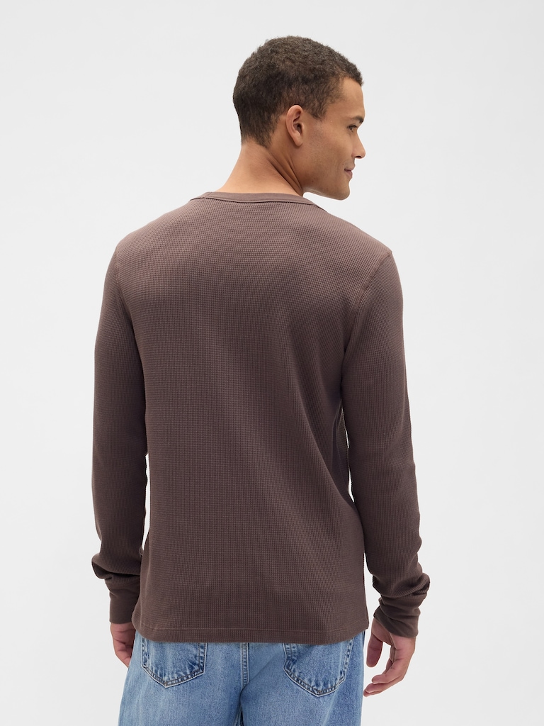 Waffle-Knit Crewneck T-Shirt