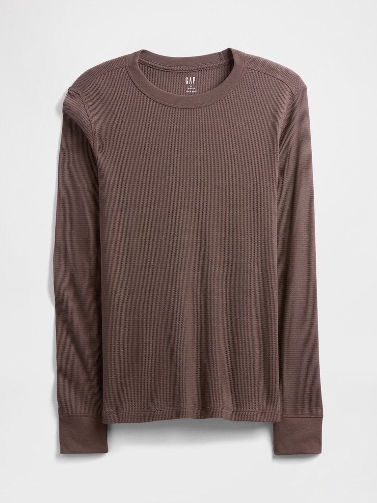 Waffle-Knit Crewneck T-Shirt