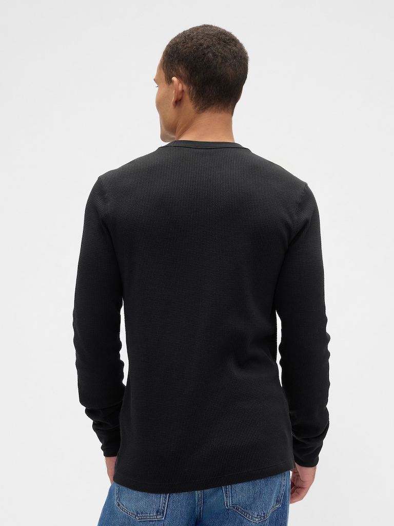 Waffle-Knit Crewneck T-Shirt