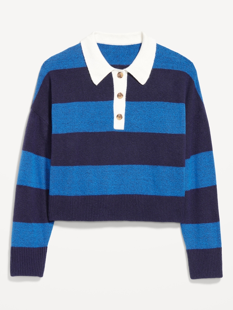 SoSoft Crop Polo Sweater