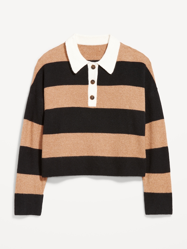 SoSoft Crop Polo Sweater