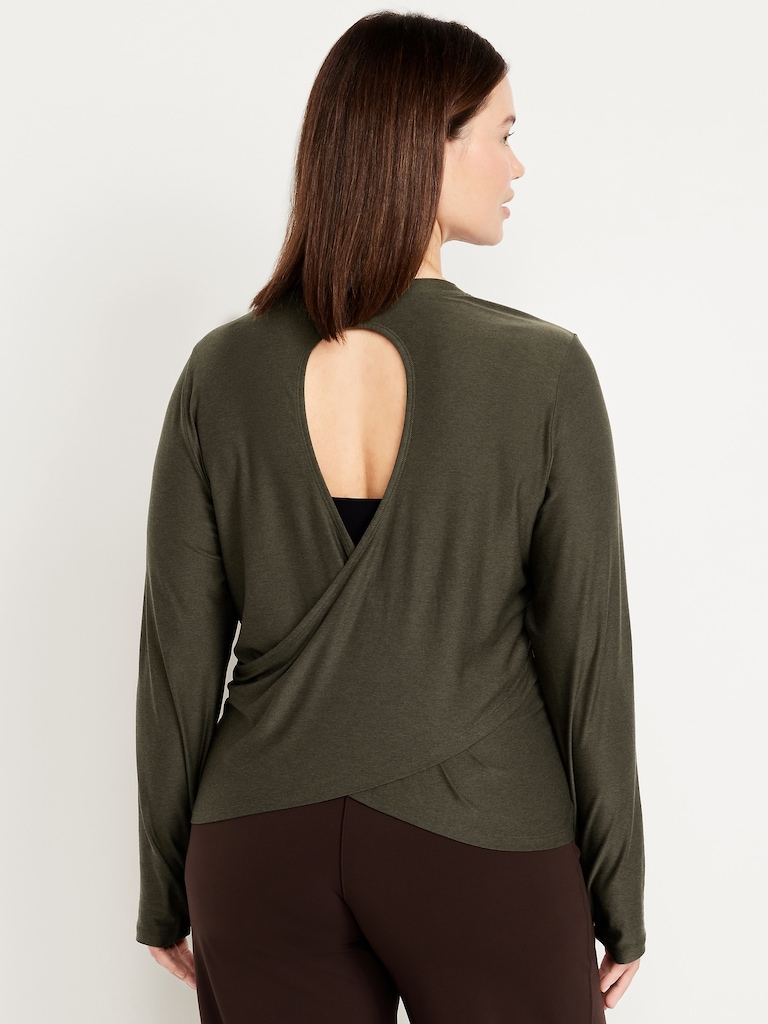 CloudMotion Keyhole Wrap Back Top