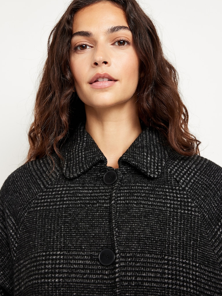 Relaxed Button-Front Mac Coat