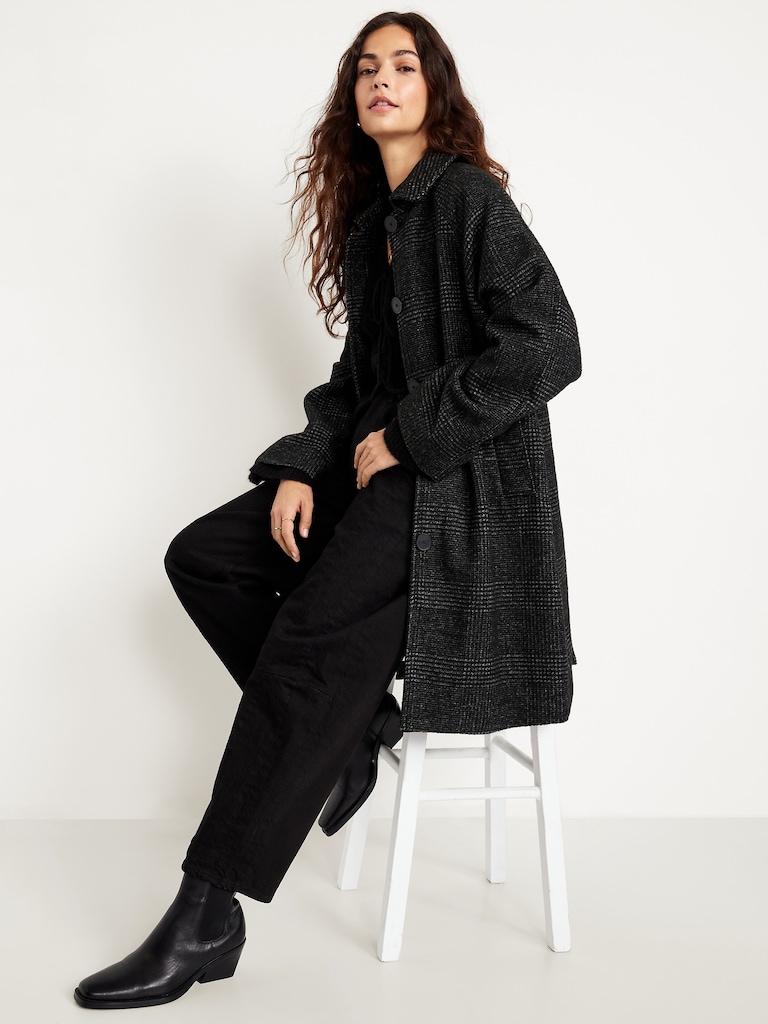 Relaxed Button-Front Mac Coat