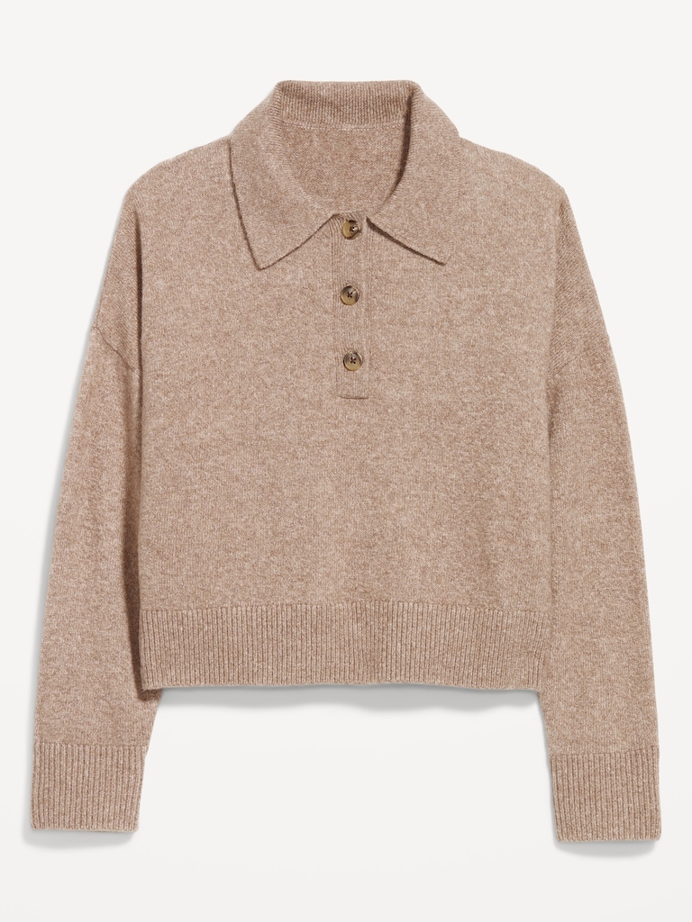 SoSoft Cropped Polo Sweater