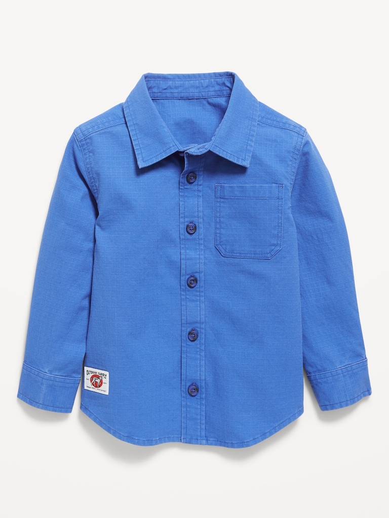 Long-Sleeve Pocket Ripstop Shirt for Toddler Boys