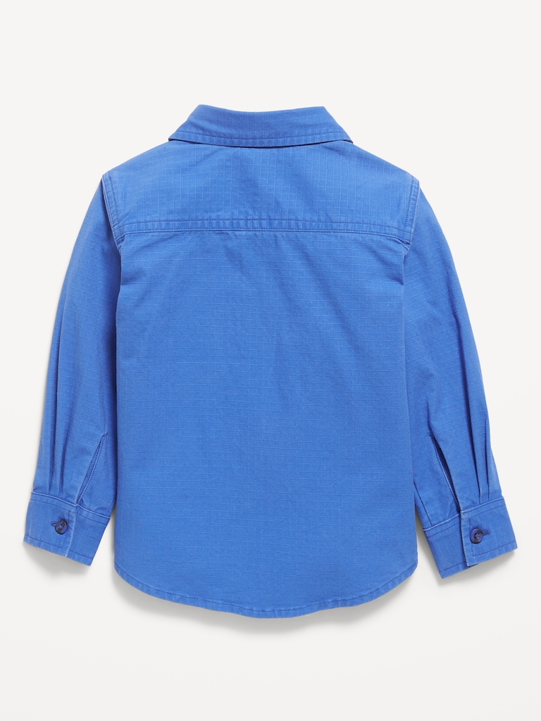 Long-Sleeve Pocket Ripstop Shirt for Toddler Boys