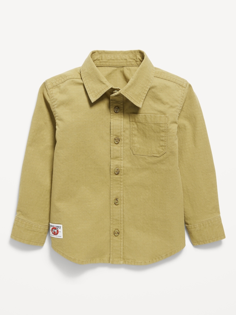 Long-Sleeve Pocket Ripstop Shirt for Toddler Boys