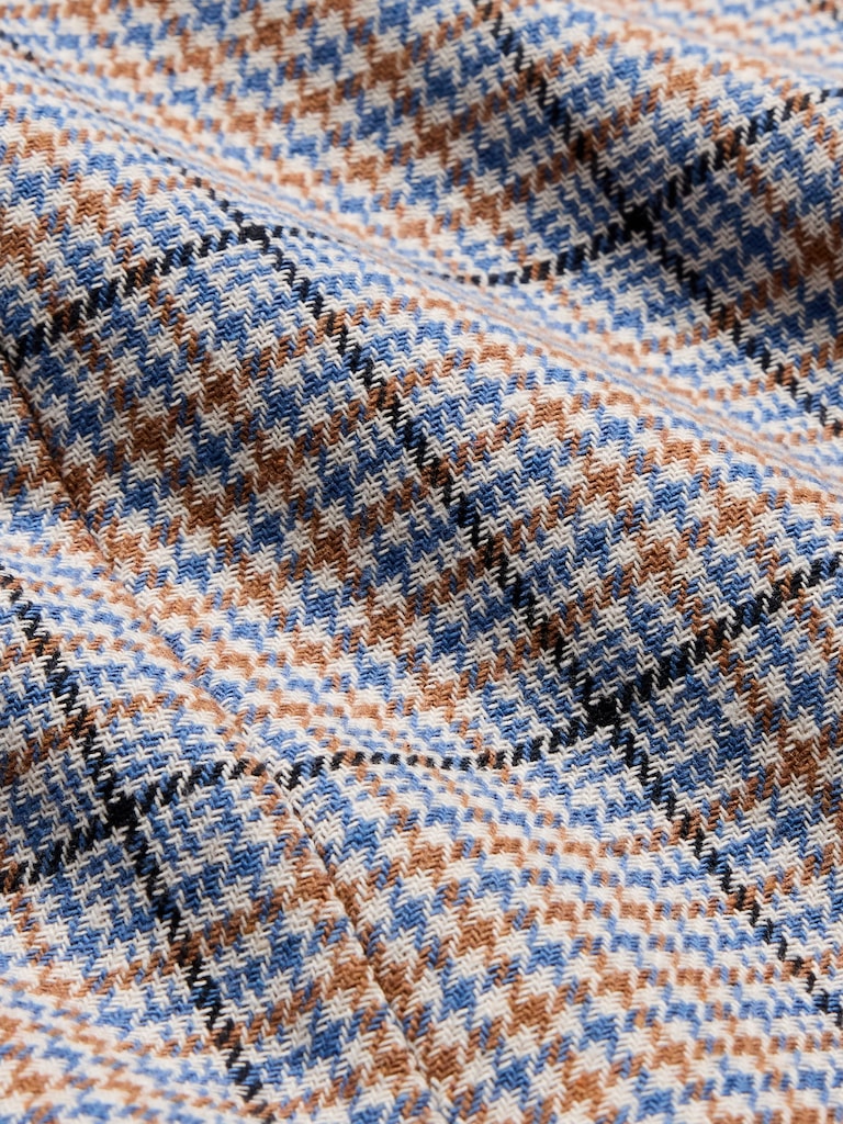 Italian Plaid Zip Blazer