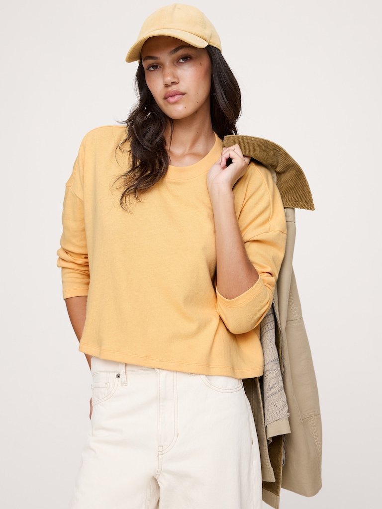 Jersey Cotton Cropped T-Shirt