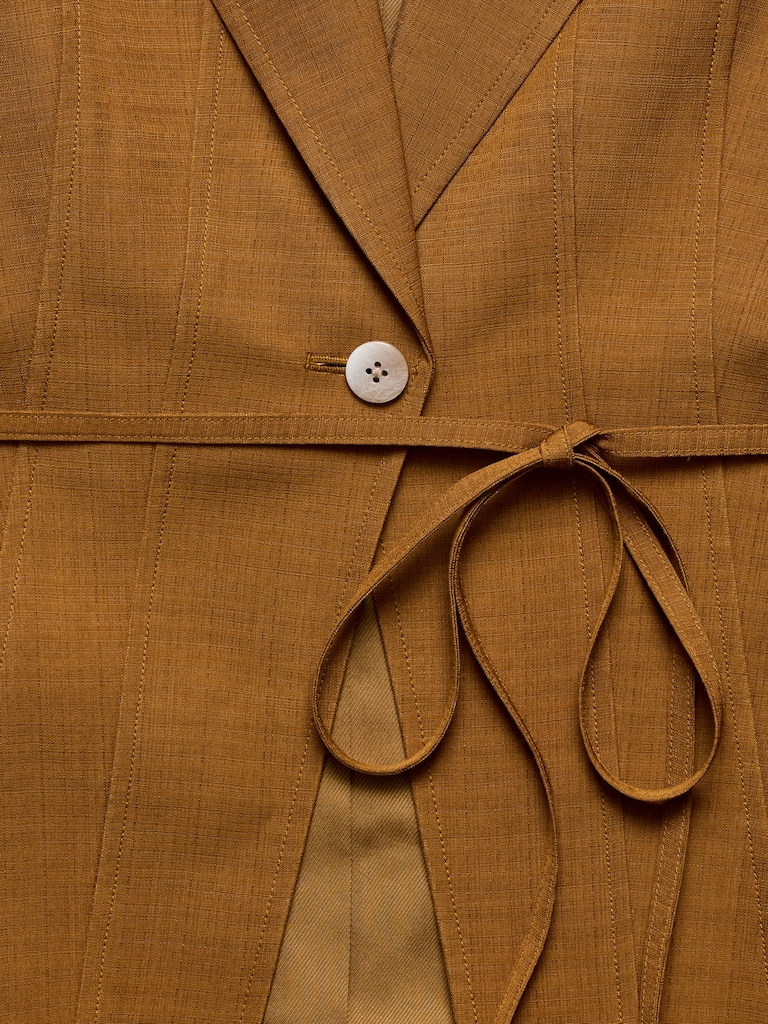 Seamed Belted Blazer