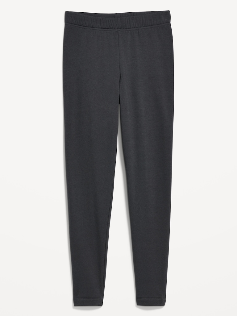 High-Waisted Fleece-Lined Ankle Leggings