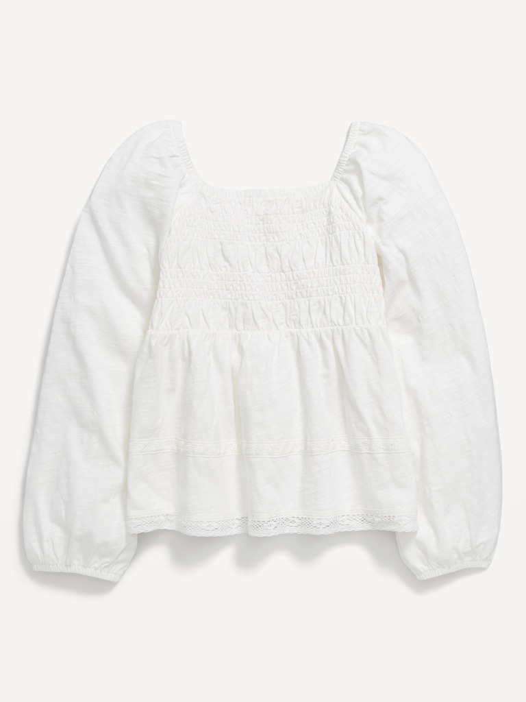 Long-Sleeve Smocked Top for Girls