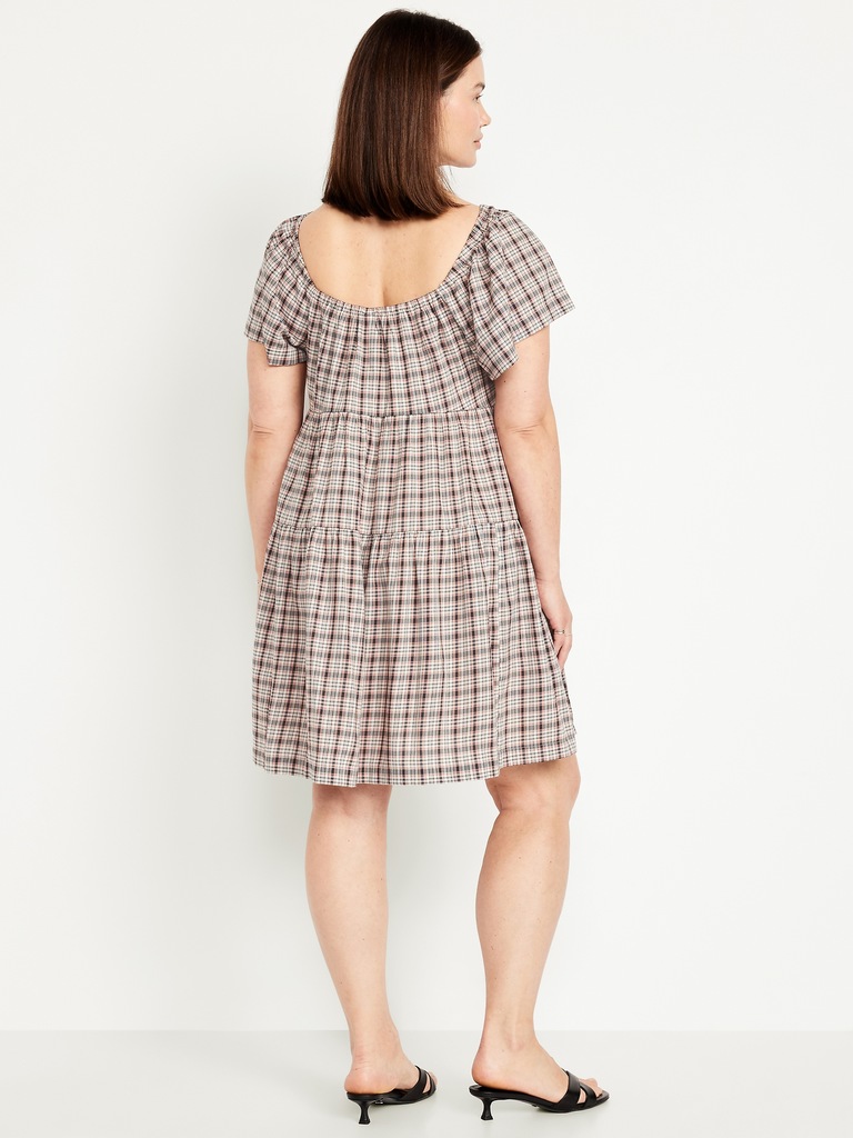 Tiered Mini Swing Dress