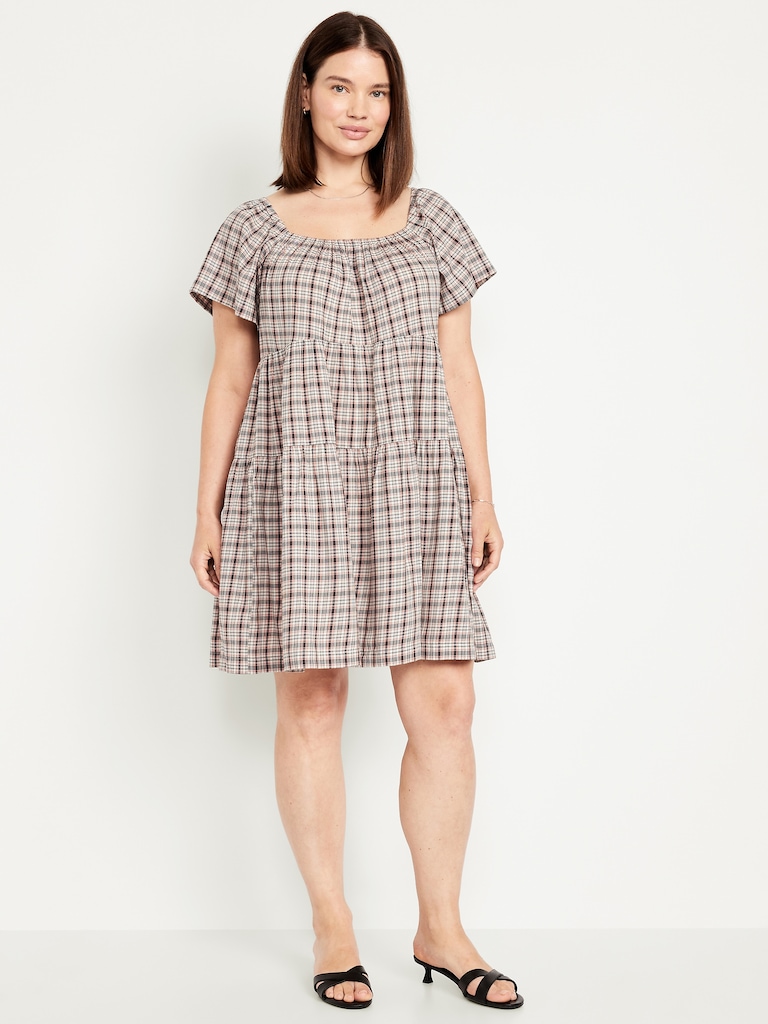 Tiered Mini Swing Dress