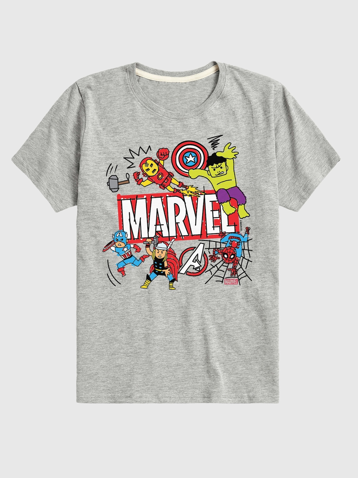 Toddler Marvel Avengers Doodle Short Sleeve Graphic Tee