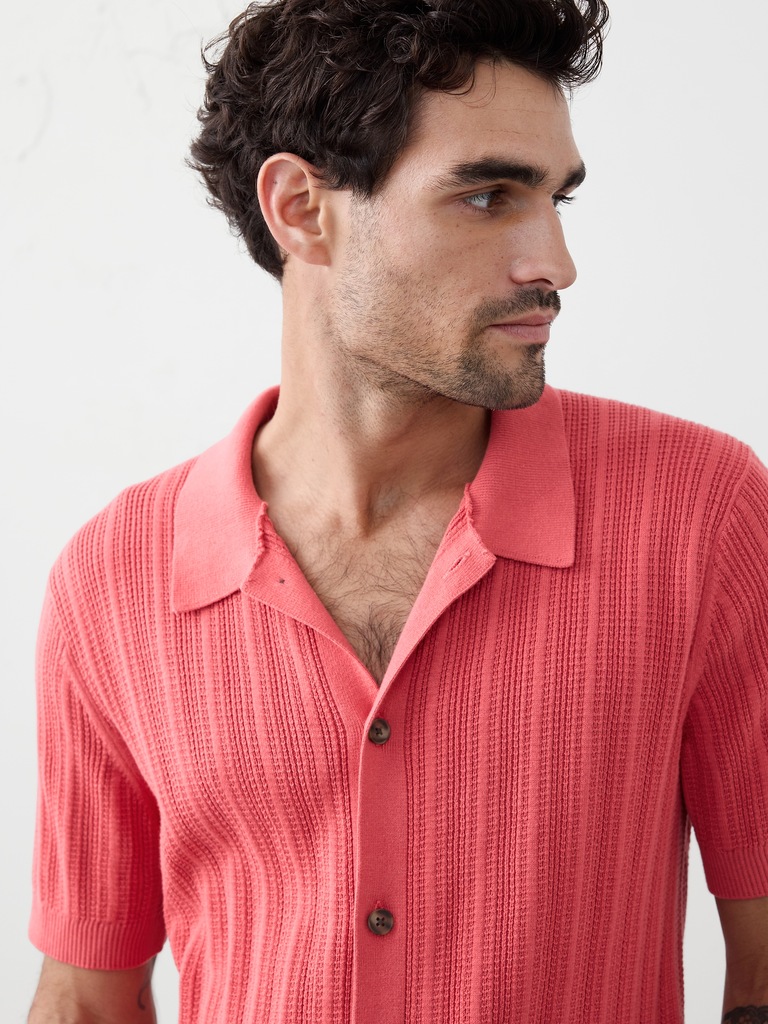 Textured Sweater Polo