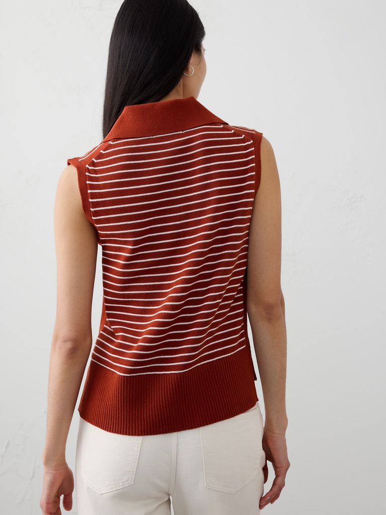 Striped Polo Sweater Tank