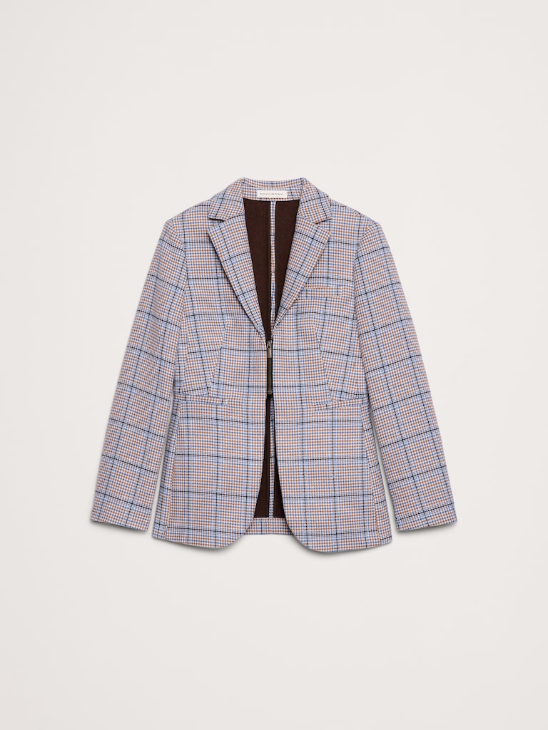 Italian Plaid Zip Blazer