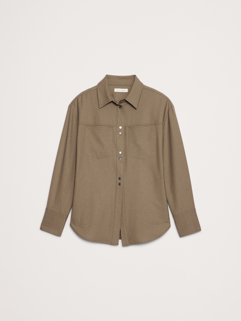 Stretch-Flannel Cinch-Back Shirt