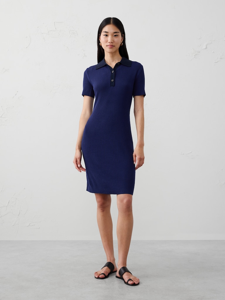 Polo Knee-Length Sweater Dress