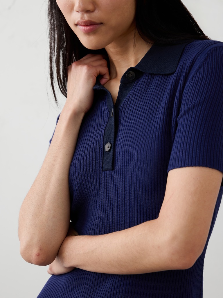 Polo Knee-Length Sweater Dress