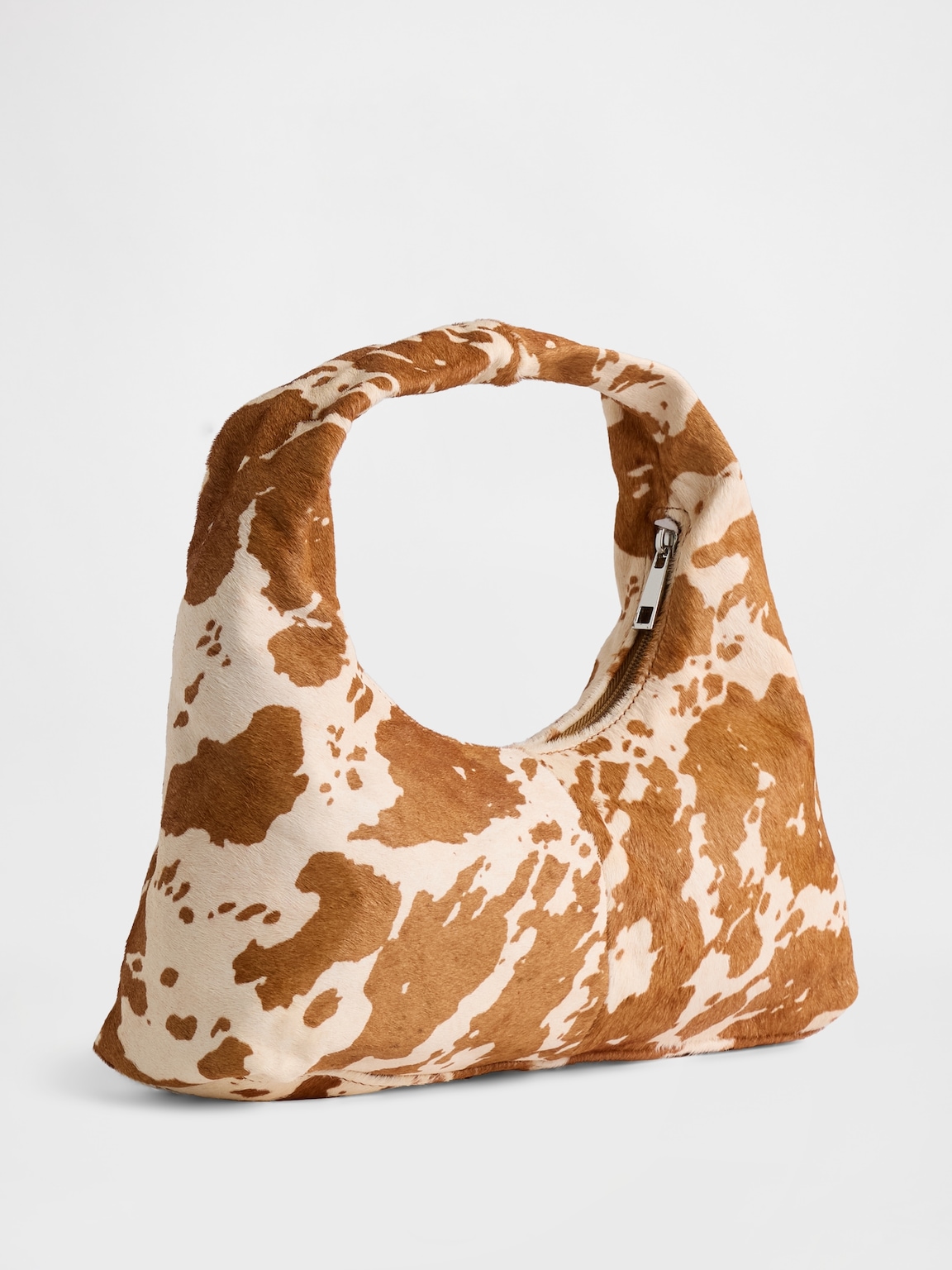 Cow Print Calf Hair Mini Slouchy Bag