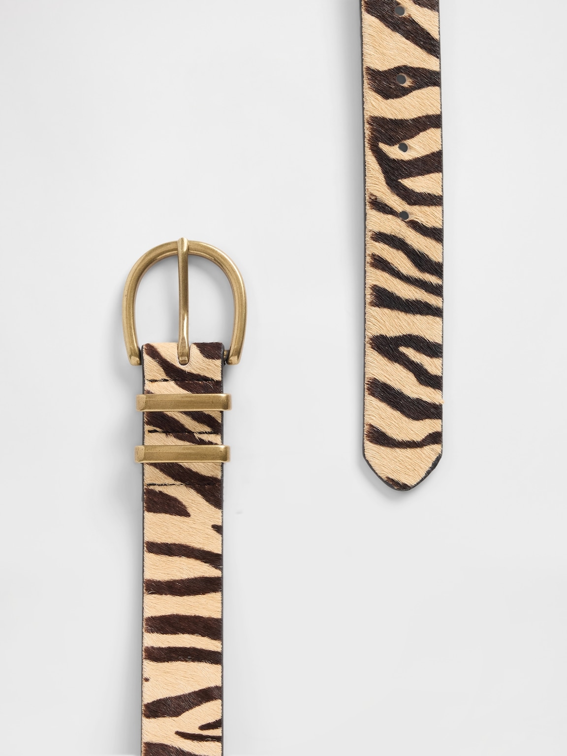 Tiger Print Calf Hair Belt