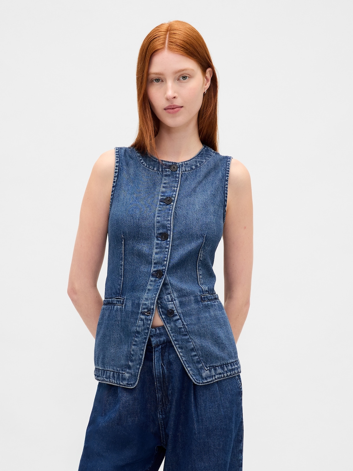 UltraSoft Denim Longline Vest