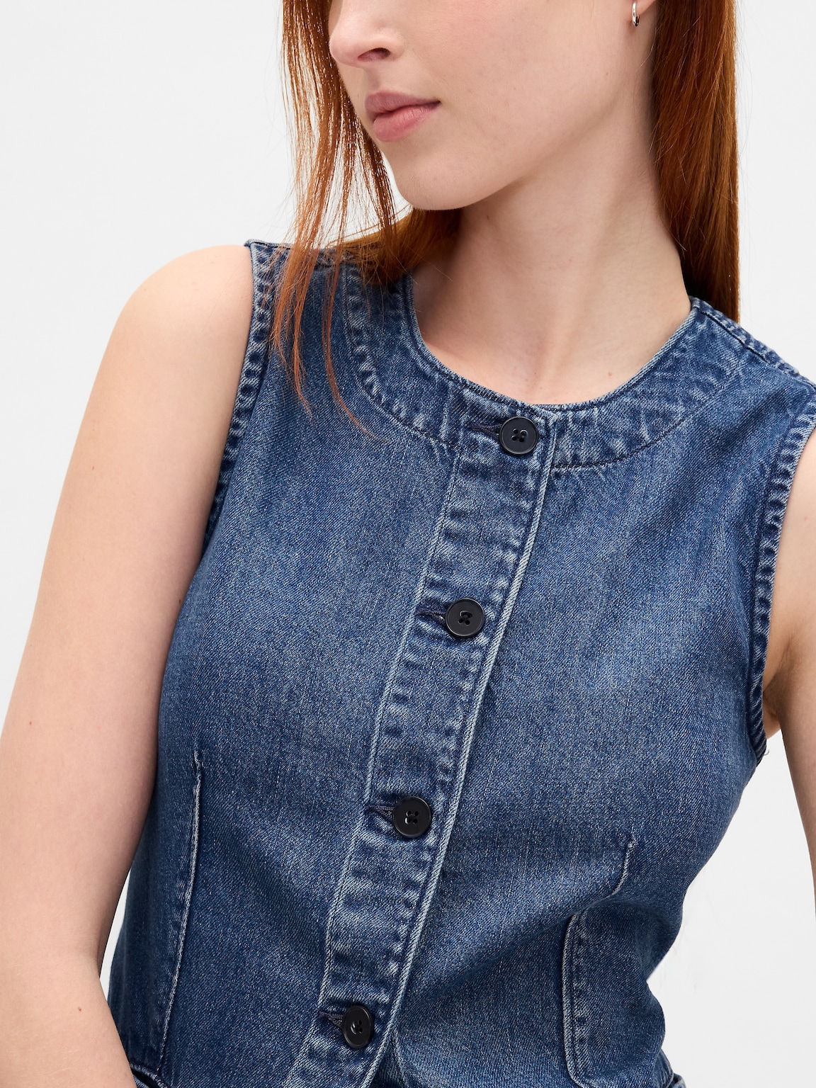 UltraSoft Denim Longline Vest